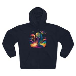 Unisex Hooded Zip Sweatshirt Psychedelic Alien