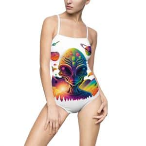 Women's One-piece Swimsuit (AOP) Psychedelic Alien