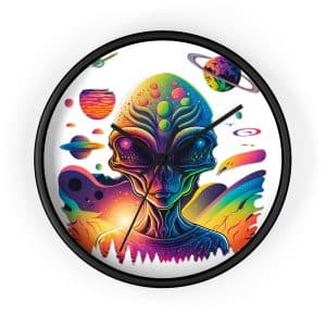 Wall Clock Psychedelic Alien