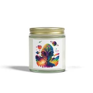 Scented Candles, Coconut Apricot Wax (4oz, 9oz) Psychedelic Alien