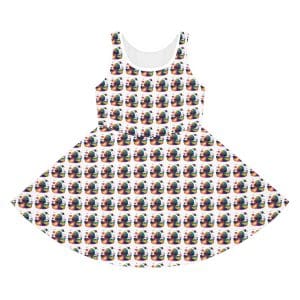 Girls' Sleeveless Sundress (AOP) Psychedelic Alien