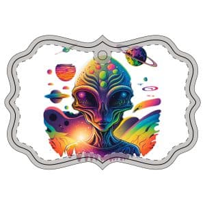 Acrylic Ornament (Multi-depth) Psychedelic Alien