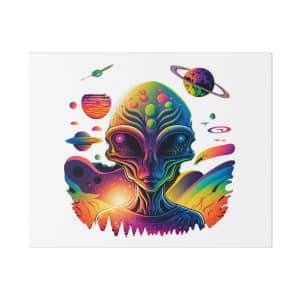 Classic Stretched Canvas Psychedelic Alien