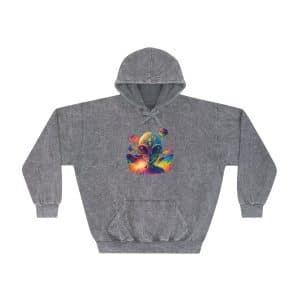 Unisex Mineral Wash Hoodie Psychedelic Alien