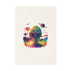 Cotton Tea Towel Psychedelic Alien