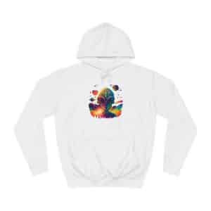 Unisex College Hoodie Psychedelic Alien