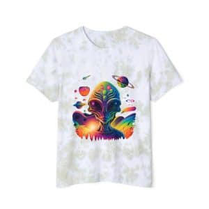 Unisex FWD Fashion Tie-Dyed T-Shirt Psychedelic Alien