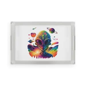 Acrylic Serving Tray Psychedelic Alien