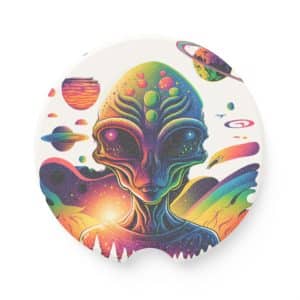 Soapstone Car Coaster Psychedelic Alien