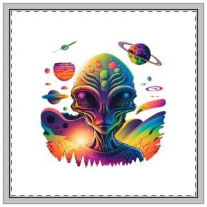 Napkins, 4-set Psychedelic Alien