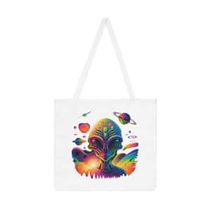 Shoulder Tote Bag (AOP) Psychedelic Alien