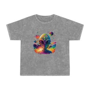 Unisex Mineral Wash T-Shirt Psychedelic Alien