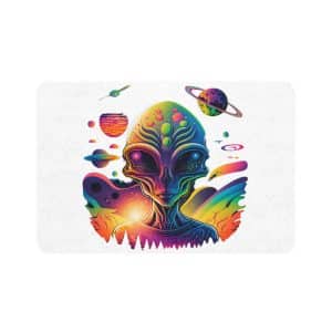 Pet Food Mat (12x18) Psychedelic Alien