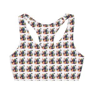 Girls' Double Lined Seamless Sports Bra (AOP) Psychedelic Alien