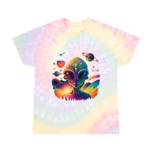 Tie-Dye Tee, Spiral Psychedelic Alien