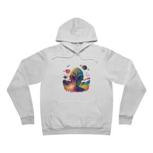 Unisex Sponge Fleece Pullover Hoodie Psychedelic Alien