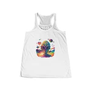 Women's Flowy Racerback Tank Psychedelic Alien