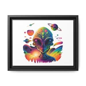 Matte Canvas, Framed (Multi-color) Psychedelic Alien