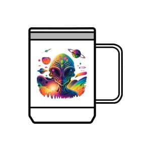 Coffee Mug Tumbler, 15oz Psychedelic Alien