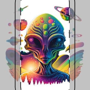 Clickit Phone Stand Psychedelic Alien