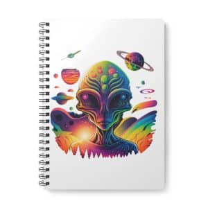 Wirobound Softcover Notebook, A5 Psychedelic Alien