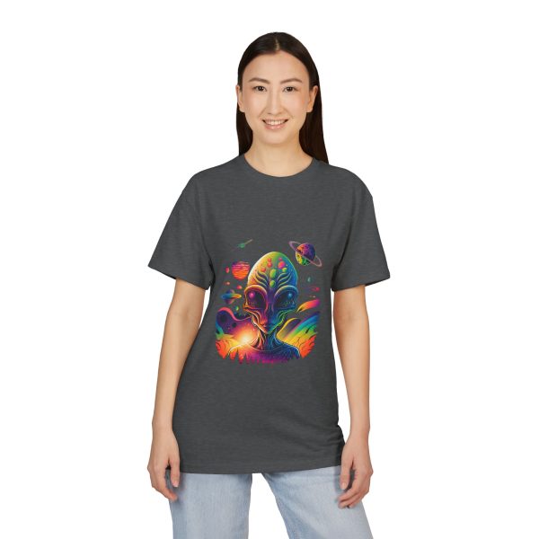 Vibrant Alien Graphic Tee, Unisex Sueded T-Shirt, Cosmic Vibe Shirt, Space Lover Gift, Art T-Shirt for Teens - Image 14