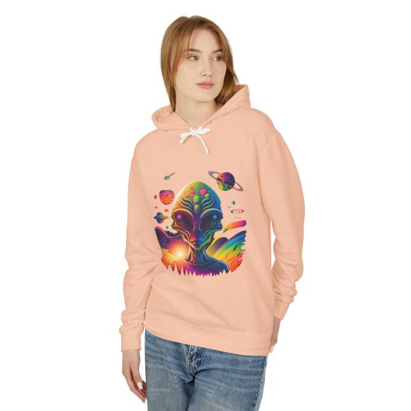 Colorful Alien Artwork Lightweight Hoodie - Unisex Sweatshirt for Space Lovers, Casual Wear, Gift for Science Fiction Fans, Unique [...] - Image 19