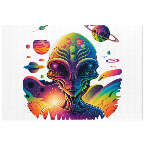 Colorful Alien Jigsaw Puzzle, Space Decor, Gift for Him, Nerdy Puzzle, Mind-Stimulating Fun, Kids & Adults Activity - Image 4