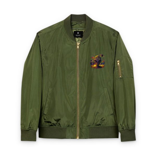 Recycled Bomber Jacket (Embroidery) - Eco-Friendly Streetwear, Cool Casual Style, Perfect Gift for Nature Lovers, Trendy Fashion [...] - Image 5