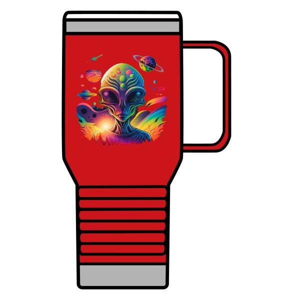 Vibrant Alien Travel Mug | 20oz Cosmic Coffee Cup, Space-Themed Gift, Unique Travel Tumbler, Quirky Science Fiction Mug, Stylish [...] - Image 5