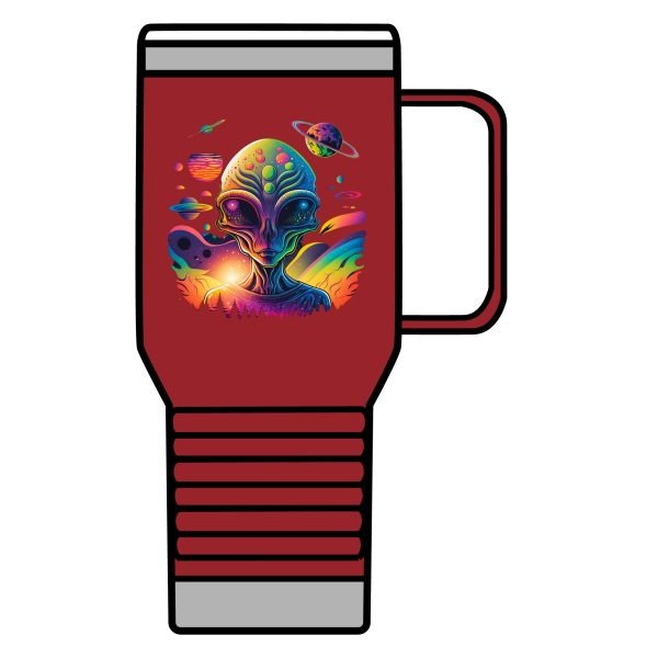 Vibrant Alien Travel Mug | 20oz Cosmic Coffee Cup, Space-Themed Gift, Unique Travel Tumbler, Quirky Science Fiction Mug, Stylish [...] - Image 7