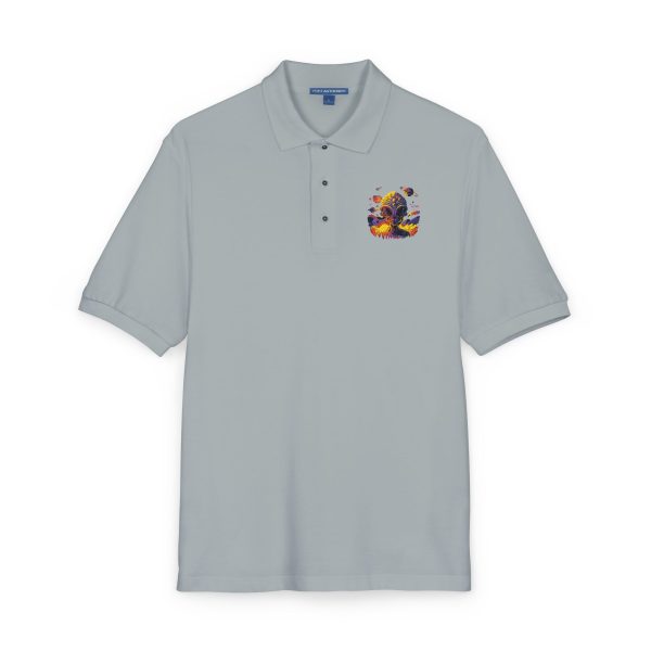 Floral Embroidered Unisex Polo Shirt | Casual Wear, Gift for Him/Her, Summer Style, Outdoor Events, Birthday Gift - Image 2