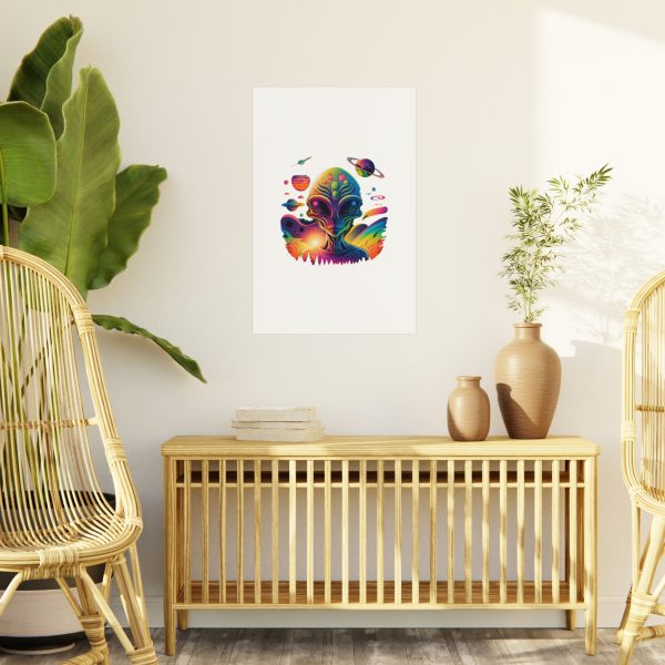 Vibrant Alien Foam Board Art Print, Space Decor, Unique Wall Art, Sci-Fi Home Decor, Gifts for Alien Lovers, Cosmic Alien Poster - Image 59