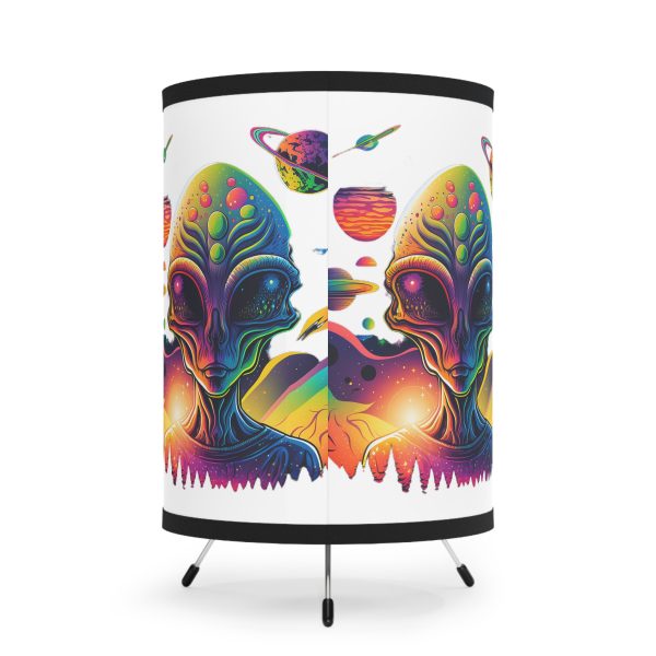 Cosmic Alien Tripod Lamp, Space Decor Table Lamp, Retro Science Fiction Lighting, Unique Home Accent, Gift for Nerds, Bedroom Decor - Image 3
