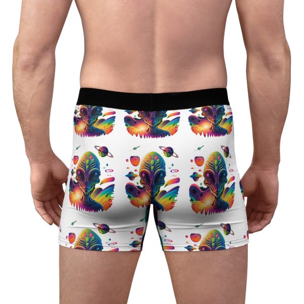 Vibrant Alien Print Men's Boxer Briefs, Comfortable Underwear, Unique Gift, Fun Lounge Wear, Cosmic Style, Quirky Fashion - Image 4