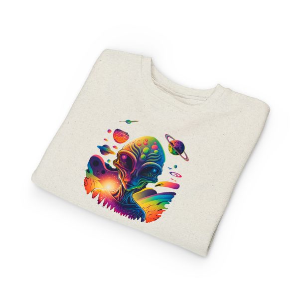 Cosmic Alien Toddler Sweatshirt - Cute Space Theme, Perfect for Birthdays, Gifts, Astronaut Enthusiasts, Baby Shower, Everyday Wear - Image 3