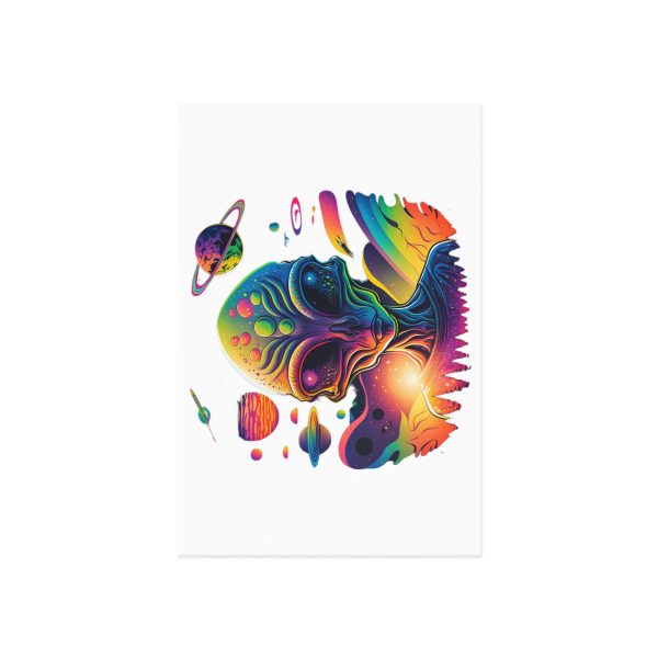 Vibrant Alien Art Postcards, Retro Space Theme, Cosmic Greetings, Intergalactic Decor, Unique Art Gifts, Colorful Postcard Set - Image 6