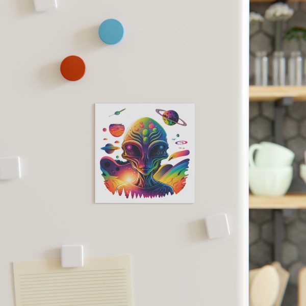 Colorful Alien Art Magnet, Space Decor, Sci-Fi Gift, Outer Space Magnet, Unique Fridge Magnet, Cosmic Artwork - Image 7