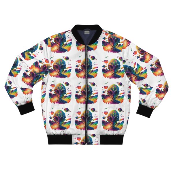 Vibrant Artistic Men's Bomber Jacket, Cozy Fashion Statement, Trendy Streetwear, Unique Gift for Him, Casual Outwear, Perfect for Festivals