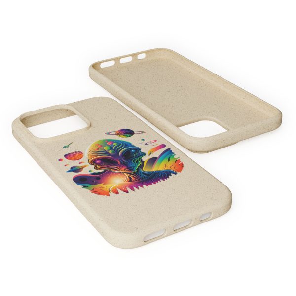 Vibrant Alien Biodegradable Phone Case, Eco-Friendly Galaxy Phone Cover, Unique Gift for Space Lovers, Fun Alien Design, Sustainable [...] - Image 80