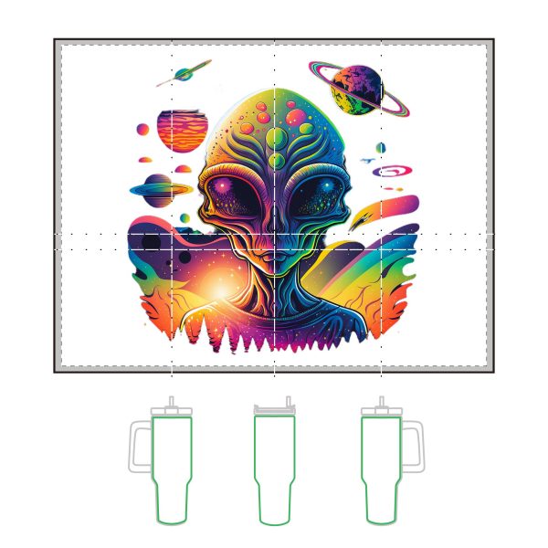 Colorful Alien Tumbler, Cosmic Drinkware, 40oz Insulated Mug for Travelers, Unique Gift for Sci-Fi Fans, Vibrant Space Theme - Image 4