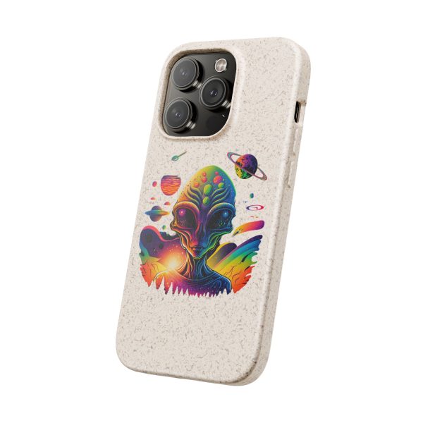 Vibrant Alien Biodegradable Phone Case, Eco-Friendly Galaxy Phone Cover, Unique Gift for Space Lovers, Fun Alien Design, Sustainable [...] - Image 182
