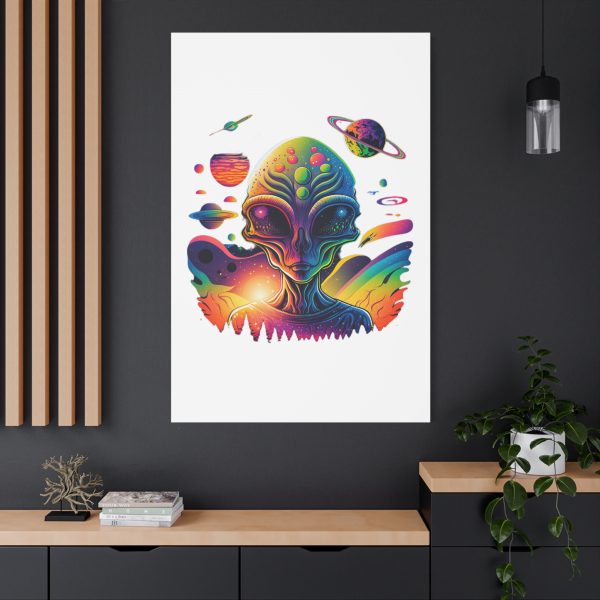 Alien Art Canvas Print, Colorful Wall Decor, Retro Sci-Fi Artwork, Unique Home Accent, Space Lover Gift - Image 116