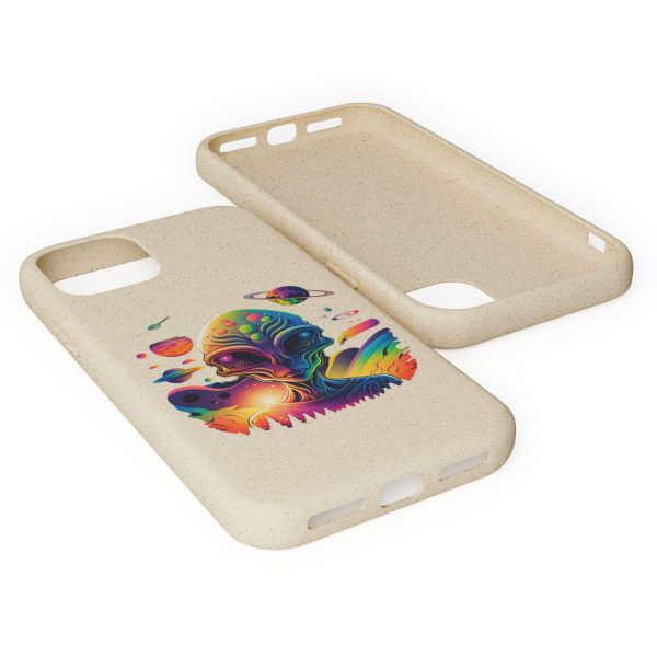 Vibrant Alien Biodegradable Phone Case | Eco-Friendly, Galaxy Inspired, Unique Gift, Trendy Phone Cover, For Space Lovers - Image 4