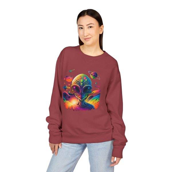 Colorful Alien Crewneck Sweatshirt, Unisex Halloween Sweatshirt, Gift for Sci-Fi Lovers, Cozy Graphic Crewneck, Space-Themed Apparel - Image 55