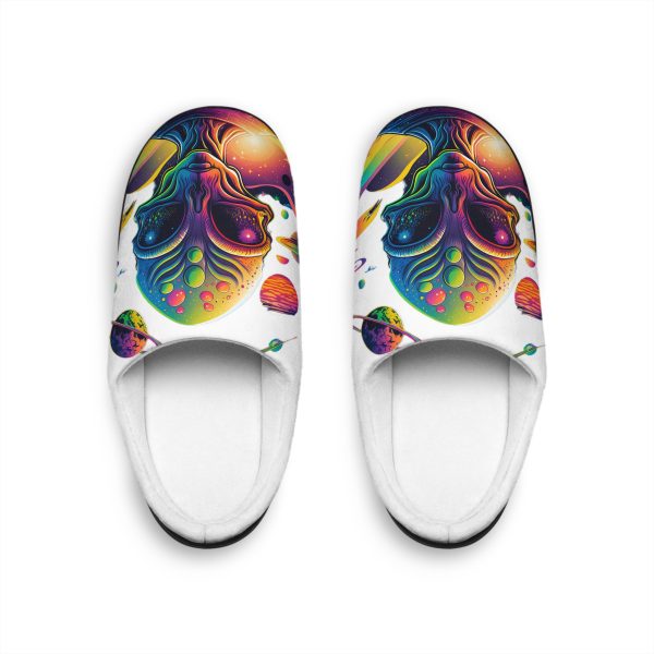 Cosmic Alien Indoor Slippers - Colorful Comfortable Footwear for Home, Unique Gift, Relaxation, Science Fiction Theme, Cozy House Shoes