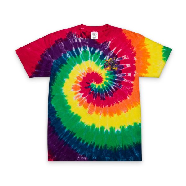 Vibrant Tie-Dye T-Shirt for Festival Fun, Perfect Summer Wear, Boho Style Tee, Gift for Friends, Embroidered Detail