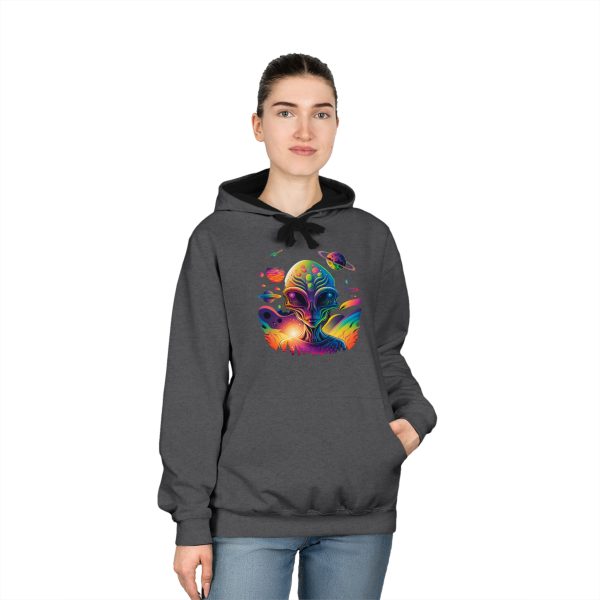 Colorful Alien Graphic Unisex Varsity Hoodie, Cozy Sweatshirt for Teens, Unique Gift for Sci-Fi Fans, Casual Streetwear, Perfect for [...] - Image 8