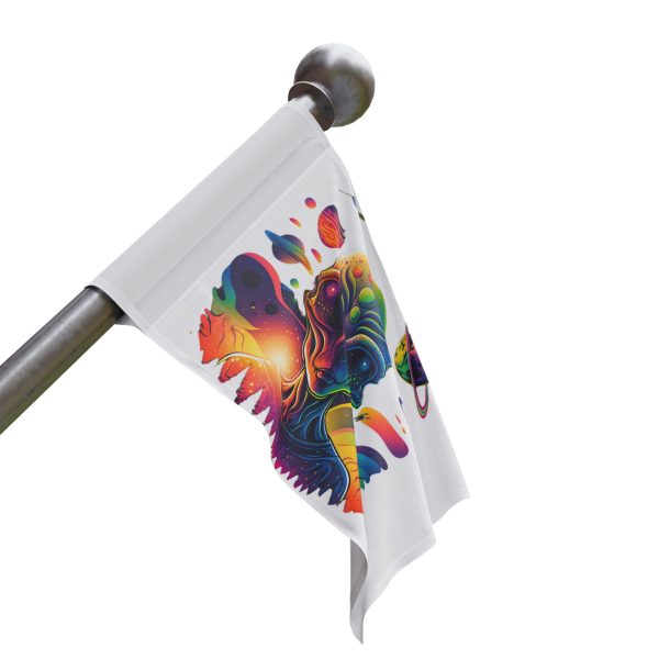 Psychedelic Alien Flag, Space Decor, Hippie Wall Hanging, Unique Festival Flag, Retro Colorful Banner - Image 8