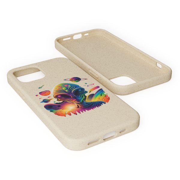 Vibrant Alien Biodegradable Phone Case, Eco-Friendly Galaxy Phone Cover, Unique Gift for Space Lovers, Fun Alien Design, Sustainable [...] - Image 40